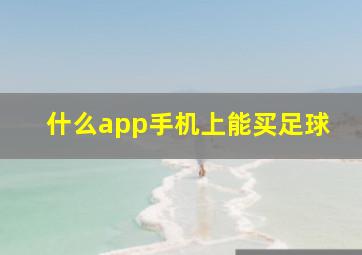 什么app手机上能买足球