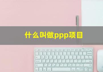 什么叫做ppp项目