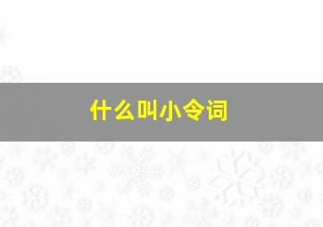 什么叫小令词