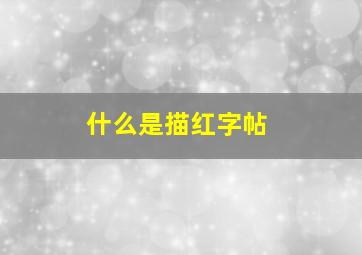 什么是描红字帖