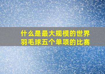 什么是最大规模的世界羽毛球五个单项的比赛