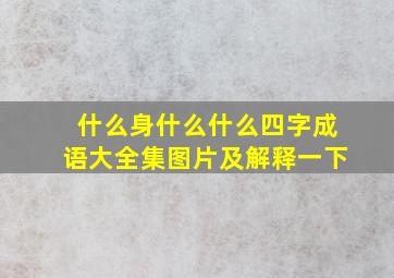 什么身什么什么四字成语大全集图片及解释一下