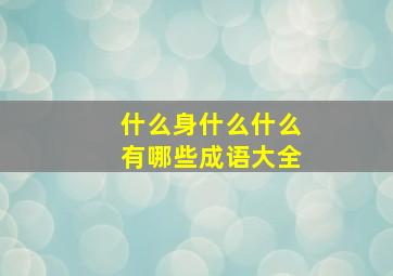 什么身什么什么有哪些成语大全