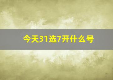 今天31选7开什么号