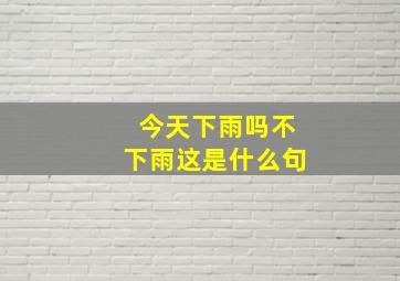 今天下雨吗不下雨这是什么句