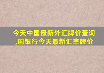 今天中国最新外汇牌价查询,国银行今天最新汇率牌价