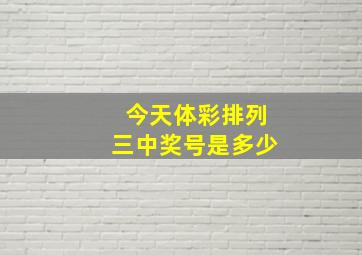 今天体彩排列三中奖号是多少