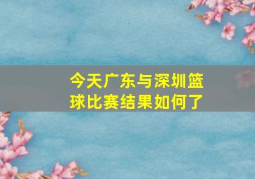 今天广东与深圳篮球比赛结果如何了