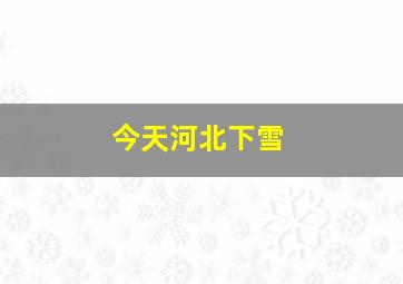 今天河北下雪