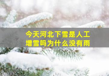 今天河北下雪是人工增雪吗为什么没有雨