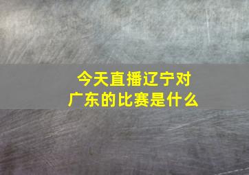 今天直播辽宁对广东的比赛是什么