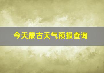 今天蒙古天气预报查询