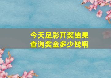 今天足彩开奖结果查询奖金多少钱啊