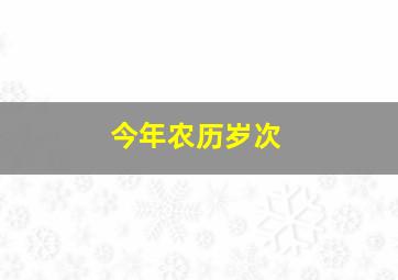 今年农历岁次