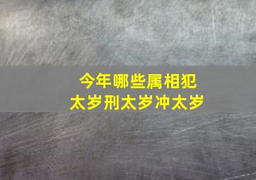 今年哪些属相犯太岁刑太岁冲太岁