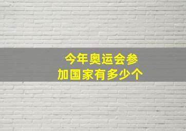 今年奥运会参加国家有多少个