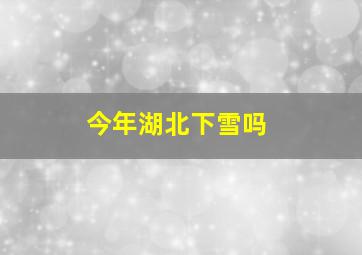 今年湖北下雪吗