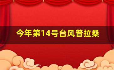 今年第14号台风普拉桑