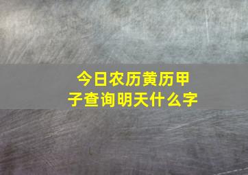 今日农历黄历甲子查询明天什么字