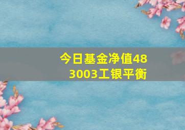 今日基金净值483003工银平衡