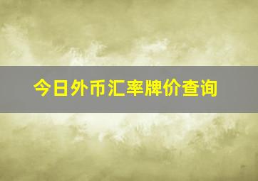 今日外币汇率牌价查询