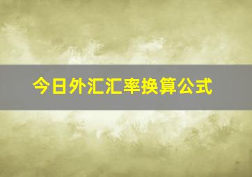 今日外汇汇率换算公式