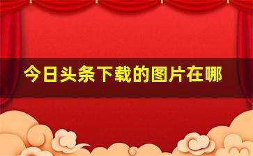 今日头条下载的图片在哪