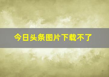 今日头条图片下载不了