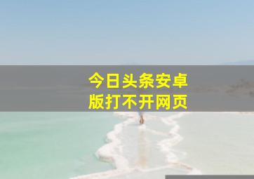 今日头条安卓版打不开网页