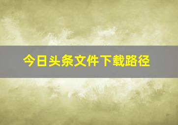 今日头条文件下载路径