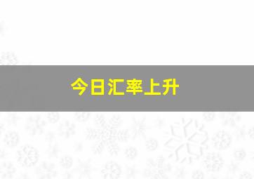 今日汇率上升