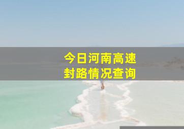 今日河南高速封路情况查询