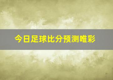 今日足球比分预测唯彩