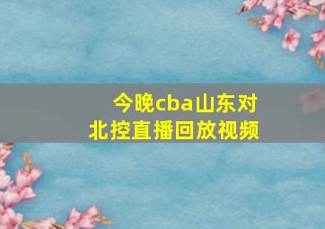 今晚cba山东对北控直播回放视频