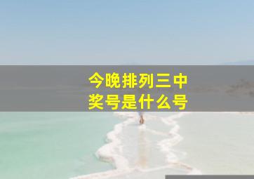 今晚排列三中奖号是什么号