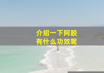 介绍一下阿胶有什么功效呢