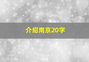 介绍南京20字