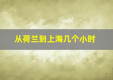 从荷兰到上海几个小时