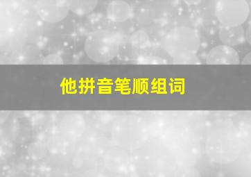 他拼音笔顺组词