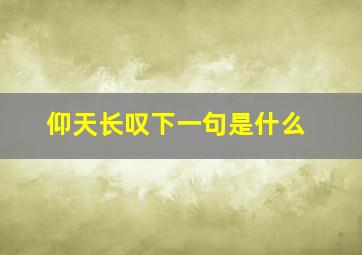 仰天长叹下一句是什么