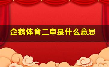 企鹅体育二审是什么意思