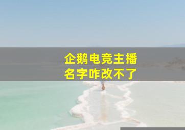 企鹅电竞主播名字咋改不了