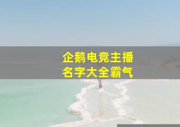 企鹅电竞主播名字大全霸气