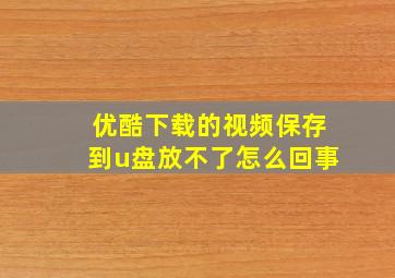 优酷下载的视频保存到u盘放不了怎么回事