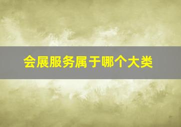 会展服务属于哪个大类