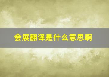 会展翻译是什么意思啊