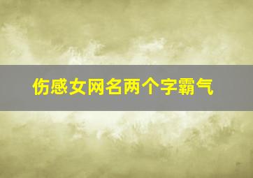 伤感女网名两个字霸气