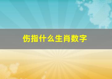 伤指什么生肖数字