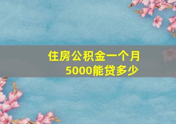 住房公积金一个月5000能贷多少