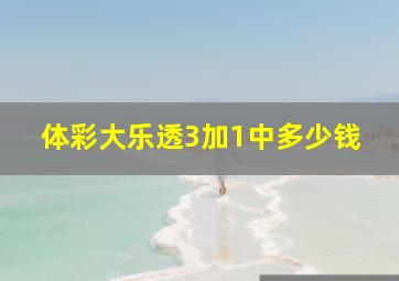 体彩大乐透3加1中多少钱